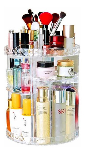 Imagen 3 de 10 de Organizador Acrílico Giratorio Removible Cosméticos 23x30cm