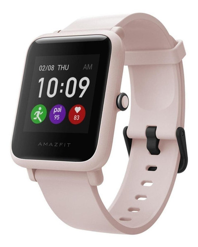 Imagen 2 de 2 de Smartwatch Amazfit Basic Bip S 1.28" caja de policarbonato warm pink, malla rosa de silicona A1821