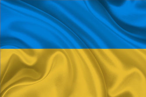 Bandera De Ucrania 1.50x1.00 Cm En Tela Satinada