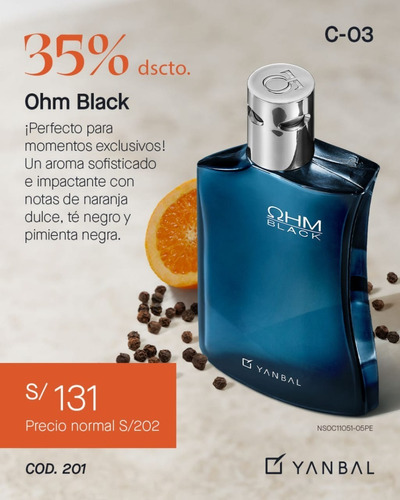 Perfume  Ohm Black De Unique Yanbal