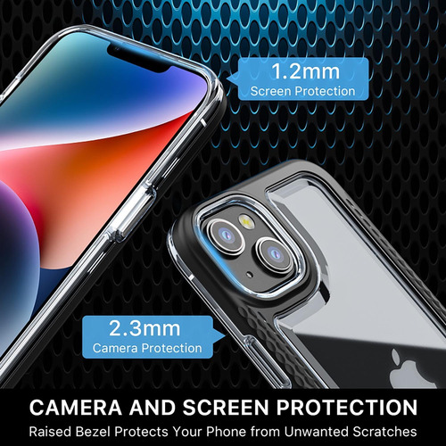 . Funda Mybat Lux Para iPhone 14 Plus Negra Con Mica De