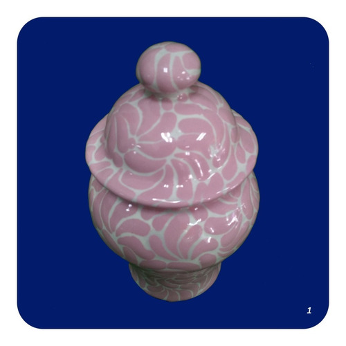 Imagen 3 de 3 de Tibor Barroco Plumeado Rosa De Talavera Poblana 18 Cm Tbr