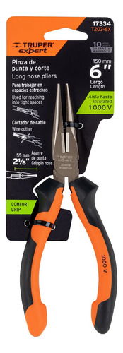 Pinza Punta Y Corte 6in Mango Comfort Grip Truper Expert