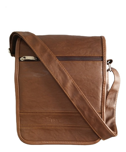 Morral Renzo Camel, Portatablet 9pg (22x18x5), Cuero Liso 