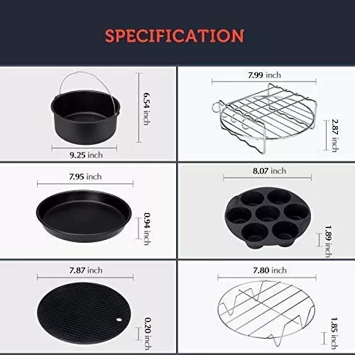 Ultrean Freidora de aire, freidora eléctrica de aire caliente de 4.2  cuartos (4 litros), horno sin aceite con pantalla digital LCD y olla