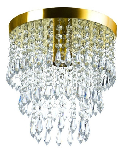 Lustre Manucrillic Cristal Redondo Sala Quarto Corredor