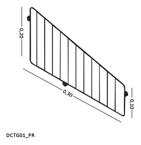 Divisória De Cesto P/ Gôndola 30cm - Preto