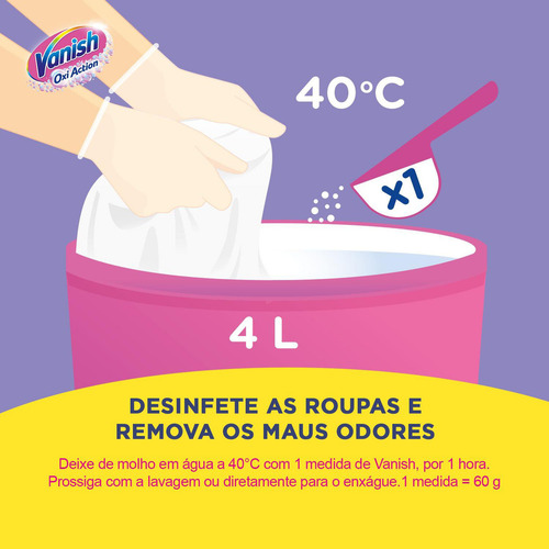 Tira Manchas Em Pó Vanish Crystal White Oxi Action 1kg