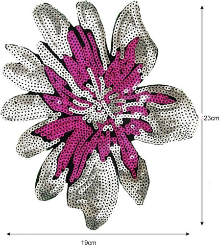 Aplique Bordado De Lentejuelas F910 Flor 18x22cm