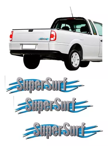 Emblema Adesivo Super Surf Saveiro Parati Gol 03/08 Cinza