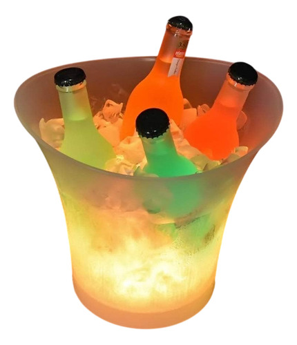Cubitera Hielera Con Luz Led Parlante Bluetooth 5l Fiesta