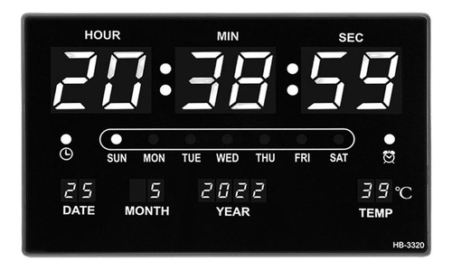 Hh Reloj De Pared Digital Con Fecha, Hora, Semana,