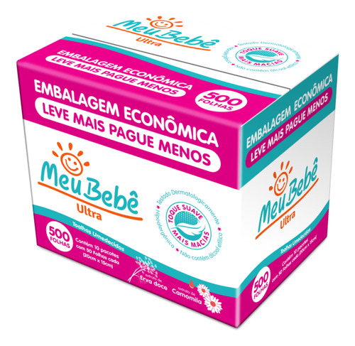 Toalha Umedecida Meu Bebê Ultra 1500 Folhas (3pcksx500fls)