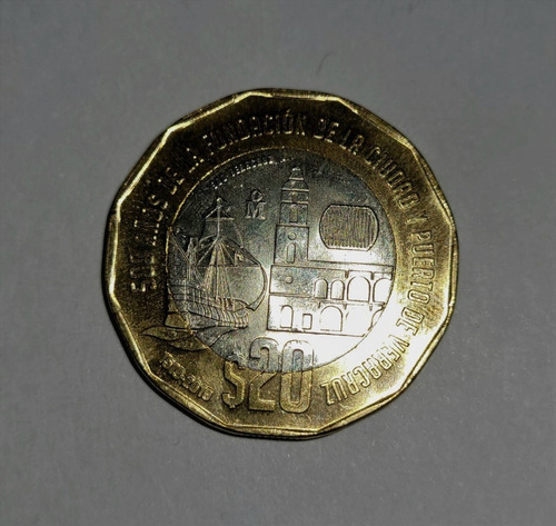 Moneda 20$ Conmemorativa A Los 500 Años De Veracruz