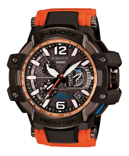 Reloj G-shock Sport Gpw-1000-4adr Triple G En Resina Hombre Color de la correa Naranja Color del fondo Negro