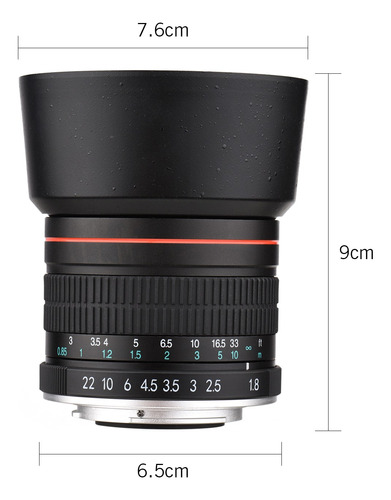 Imagen 7 de 9 de Andoer 85 Mm F1.8 Teleobjetivo Mediano De Apertura Grande Fo