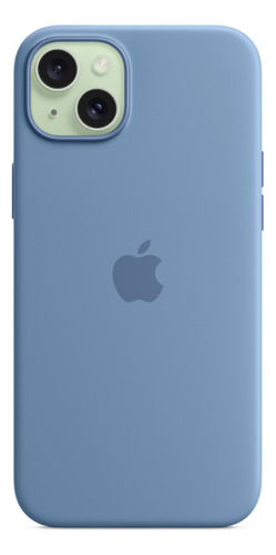 Capa Silicone Magsafe iPhone 15 Plus Azul I - Original Apple
