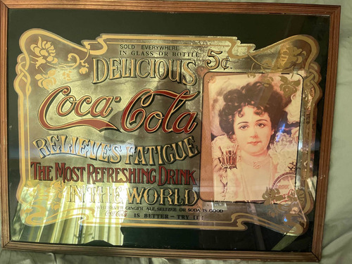 Cuadro Antiguo De Coca Cola Tipo Espejo