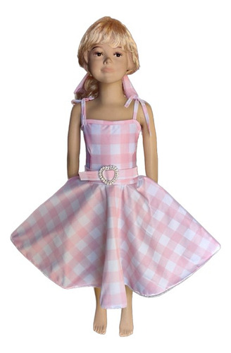 Disfraz Vestido Barbie Niña Rosa Muñeca 