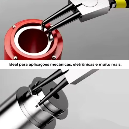 Kit 4 Alicates Para Anéis 7 Pol. Interno Externo Reto Curvo