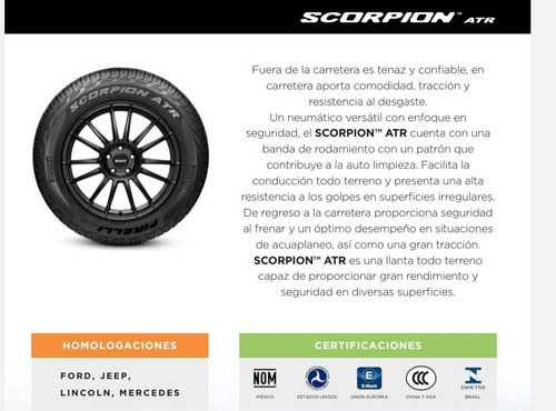Llanta 275/55r20 Pirelli Scorpion Atr 111s T