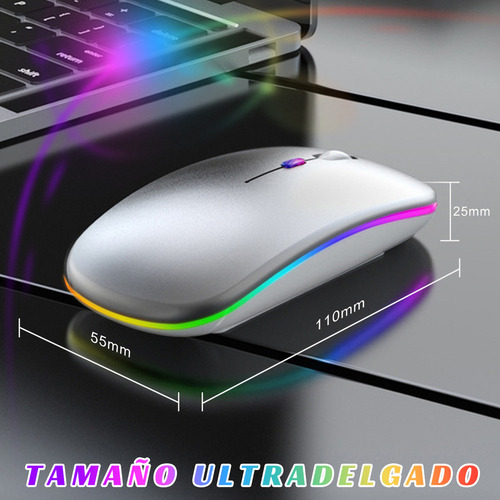Y 2pzas Mouse Inalámbrico Recargable Receptor Y Bluetooth