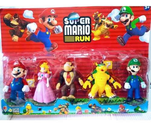 Bonecos Super Mario Bross Mario C/5 Coleccionavel Luigi Mario