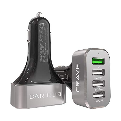 Carhub 54w 4 Puertos Usb Cargador De Coche, Qualcomm Quick C