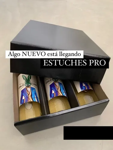 40 Caja De Cartón Negra Ecommerce Para 3 Botellas 34x28x10cm