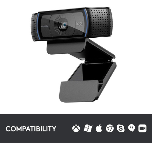 Cámara Web Hd Pro C920 De Logitech, Visualizacion Panorámica