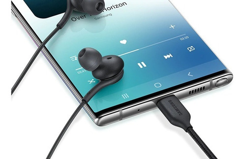 Fone Samsung Preto Akg Usb Tipo-c Com Fio E Controles