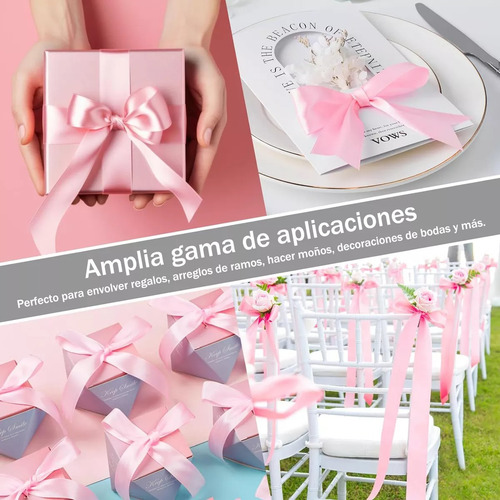 5 Rollos Satinado Decoration Colors Liston 4 Cm 228 Metros