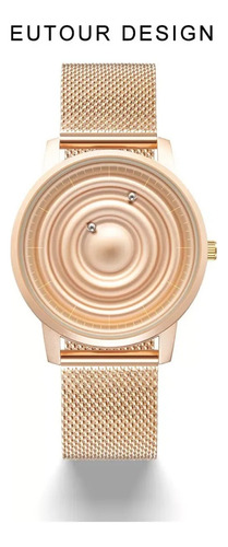 Reloj De Cuarzo Eutour Fashion Con Bola Magnética 5142 Color De La Correa Dorado