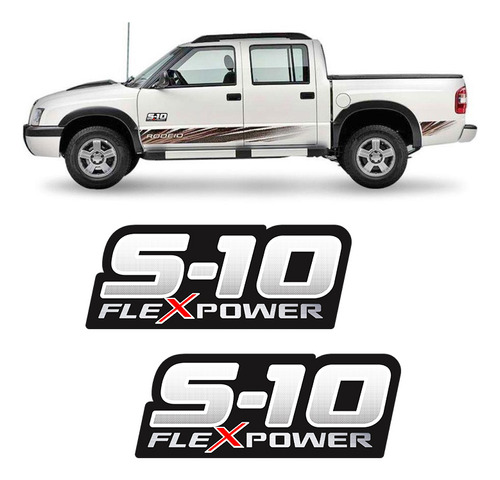 Par De Adesivos S10 Rodeio Flex Power Vermelho (porta)