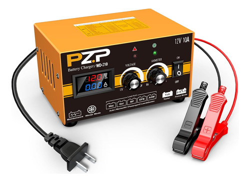 Pzp - Cargador De Batería Manual De 12 V Automotriz 0-10a Ca