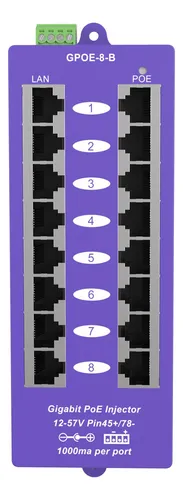 ' Switch Poe Gigabit 8 Puertos For Ubiquiti Mikrotik