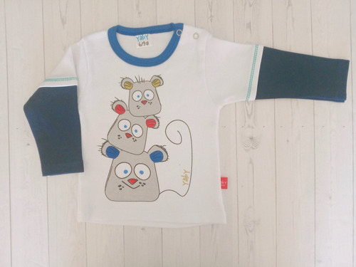 Conjunto Remera M/ Larga Y Pantalón Algodón Bebé Marca Yaby