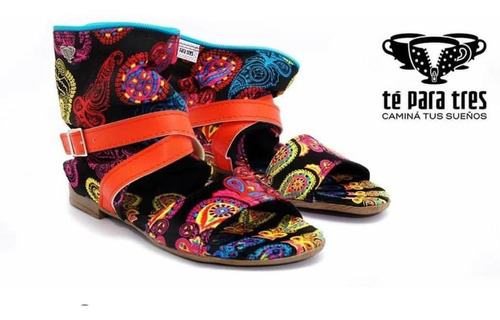 Sandalias Altas Te Para Tres De Cierres Talles 35 Y 36