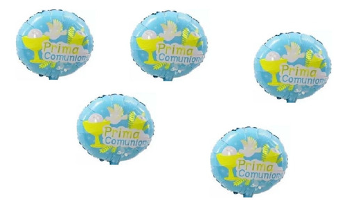 5 Globos Metalizados Primera Comunion 