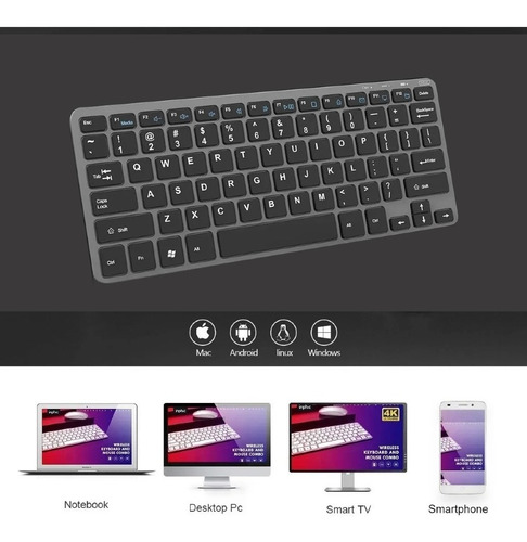 Teclado Dual Ñ Bluetooth Español Recargable Inalámbrico