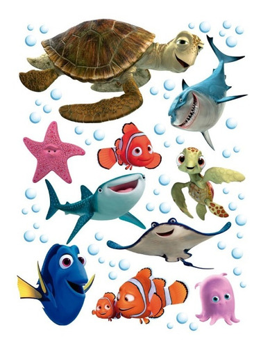 Decoración Cuarto Pared Infantil  Nemo Y Dory Sticker 80x60