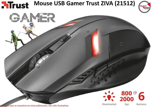 Mouse Usb Gamer Trust Ziva (21512)