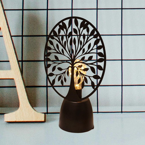 Lámpara De Mesa Con Luz Nocturna De Hierro, Decoración De