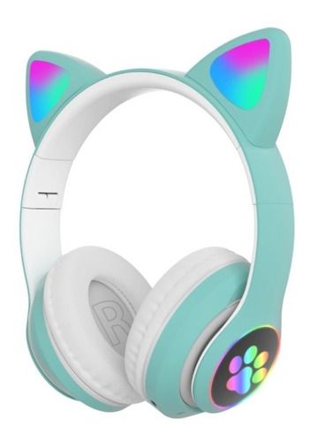 Audífonos Inalámbricos Bluetooth Rgb Orejas Gato Niña Niño