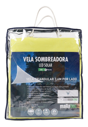 Vela Sombreadora Led Borde Triangular 3,6m