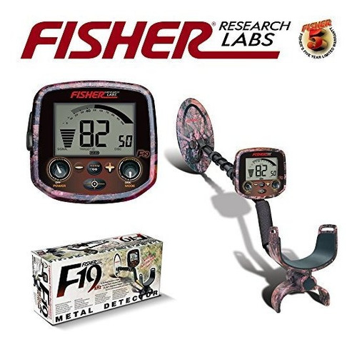 Fisher F19 Ltdp Rosa Camuflaje Coin Y Reliquia Detector De M
