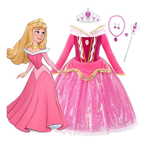 Disfraz Princesa Belle Aurora Vestido Día Del Niño Cosplay