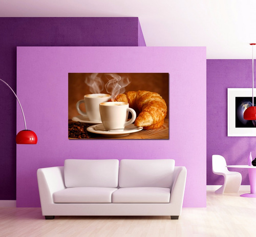 Vinilo Decorativo 50x75cm Cafe Pan Desayuno Medialunas