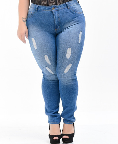 Calça Jeans Feminina Plus Size Dins Gordinhas Com Lyra 