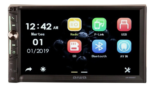 Radio Auto Doble Din Mp4 Touch Mirror Link Aiwa Aw666bt